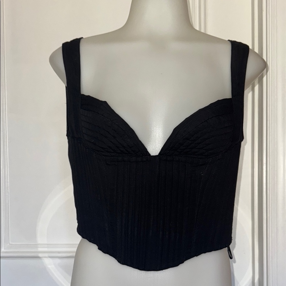 Moschino Black Fitted Bustier Tank Top